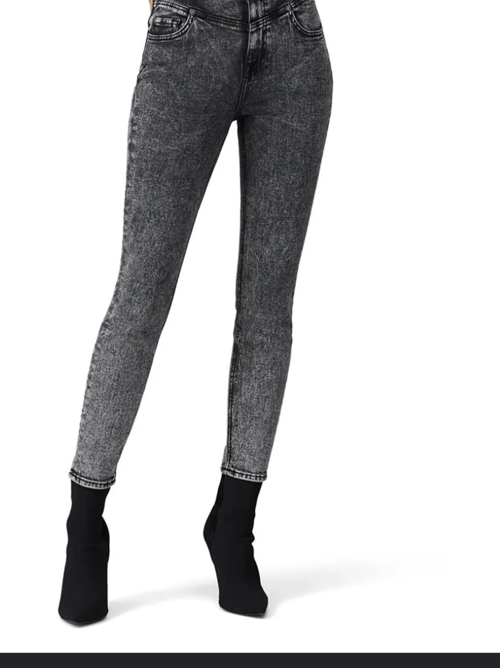 7 For All Mankind Black Mineral Wash Skinny Jeans